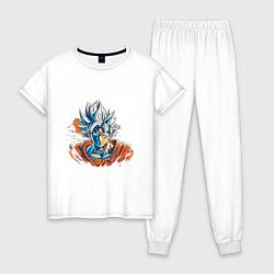 Пижама хлопковая женская Goku, цвет: белый