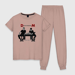 Пижама хлопковая женская Depeche Mode 2023 Memento Mori - Dave & Martin 02, цвет: пыльно-розовый