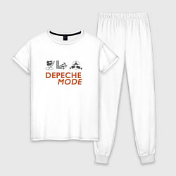 Пижама хлопковая женская Depoeche Mode - Celebration, цвет: белый