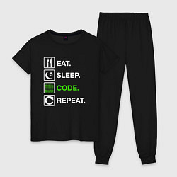 Женская пижама Eat Sleep Code Repeat