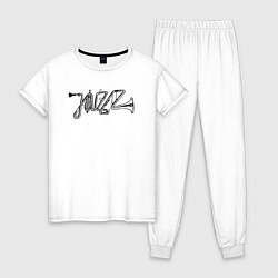 Пижама хлопковая женская Jazz style, цвет: белый