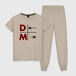 Пижама хлопковая женская Depeche Mode - Memento Mori Logo, цвет: миндальный
