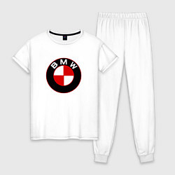 Пижама хлопковая женская Bmw sport brend, цвет: белый