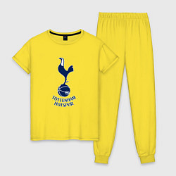 Пижама хлопковая женская Tottenham Hotspur fc sport, цвет: желтый