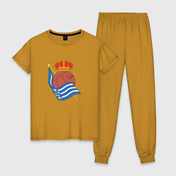 Пижама хлопковая женская Real Sociedad fc club, цвет: горчичный