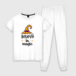 Женская пижама Believe in magic ведьмина шляпа хэллоуин