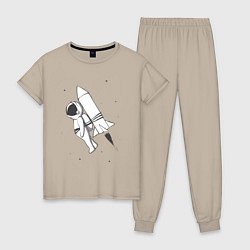 Женская пижама Полёт на ракете