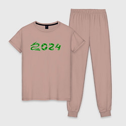 Женская пижама Зеленый дракон 2024 деревянный
