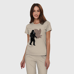 Пижама хлопковая женская Вампир, цвет: миндальный — фото 2