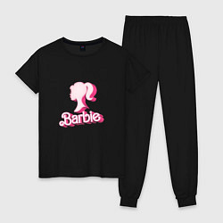 Пижама хлопковая женская Барби - объемная фигурка, цвет: черный