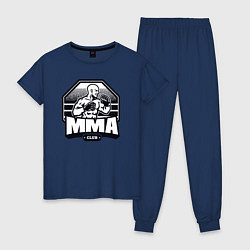 Пижама хлопковая женская MMA club, цвет: тёмно-синий