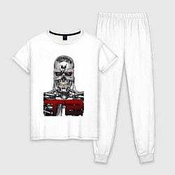 Пижама хлопковая женская Terminator 2 T800, цвет: белый