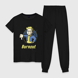 Пижама хлопковая женская Burnout - vault boy, цвет: черный
