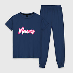 Пижама хлопковая женская Mommy в стиле барби, цвет: тёмно-синий