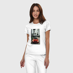 Пижама хлопковая женская Современные машины, цвет: белый — фото 2
