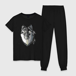 Пижама хлопковая женская Ghost Wolf, цвет: черный
