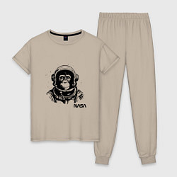 Женская пижама Астронавт обезьяна nasa