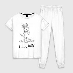 Пижама хлопковая женская Bart hellboy Lill Peep, цвет: белый