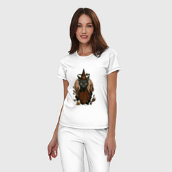 Пижама хлопковая женская Мэй Боровски в костюме, цвет: белый — фото 2