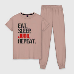 Женская пижама Eat sleep judo repeat