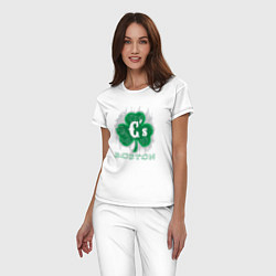 Пижама хлопковая женская Boston Celtics style, цвет: белый — фото 2
