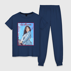 Пижама хлопковая женская Nancy Момаленд, цвет: тёмно-синий