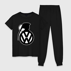 Пижама хлопковая женская Volkswagen grenade, цвет: черный