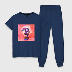 Пижама хлопковая женская Помни в тупике Удивительный цифровой цирк, цвет: тёмно-синий