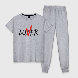 Пижама хлопковая женская Loser lover, цвет: меланж
