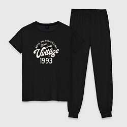 Пижама хлопковая женская 1993 год - выдержанный до совершенства, цвет: черный
