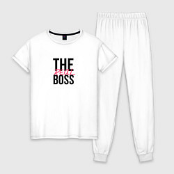 Пижама хлопковая женская The real boss, цвет: белый