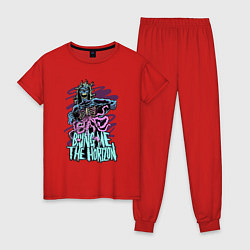Пижама хлопковая женская Bring Me the Horizon - Zombie, цвет: красный