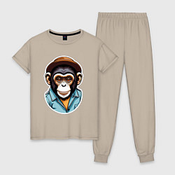 Женская пижама Портрет обезьяны в шляпе