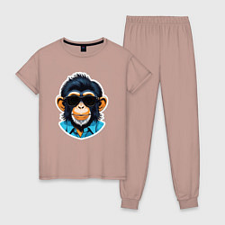 Женская пижама Портрет обезьяны в темных очках