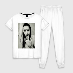 Женская пижама Marilyn Manson black and white
