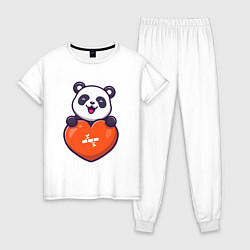 Женская пижама Сердечная панда