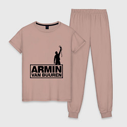 Пижама хлопковая женская Armin van buuren, цвет: пыльно-розовый
