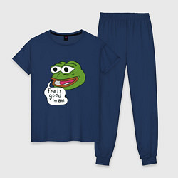 Пижама хлопковая женская Pepe feels good man, цвет: тёмно-синий