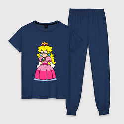 Пижама хлопковая женская Принцесса с Марио, цвет: тёмно-синий