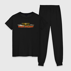 Пижама хлопковая женская Command & Conquer: Red Alert logo, цвет: черный