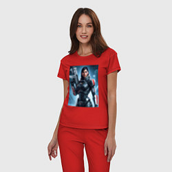 Пижама хлопковая женская Mass Effect -N7 armor, цвет: красный — фото 2