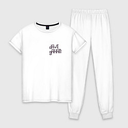 Пижама хлопковая женская Dave Gahan - logo, цвет: белый