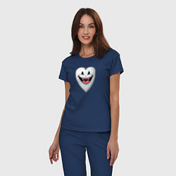 Пижама хлопковая женская Улыбающийся зуб, цвет: тёмно-синий — фото 2