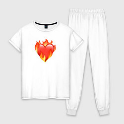 Женская пижама Эмодзи сердце в огне
