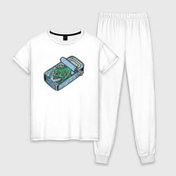 Пижама хлопковая женская Консерва из удильщика, цвет: белый