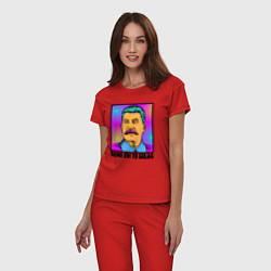 Пижама хлопковая женская Send em to gulag, цвет: красный — фото 2