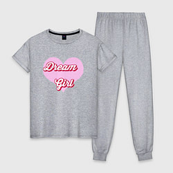 Женская пижама Девушка-мечта в розовом сердце