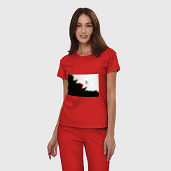Пижама хлопковая женская GTA glitch текстура вайсити, цвет: красный — фото 2