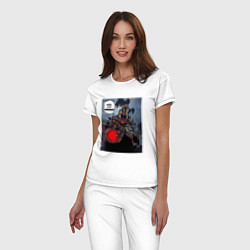 Пижама хлопковая женская Нужен дроп helldivers 2, цвет: белый — фото 2