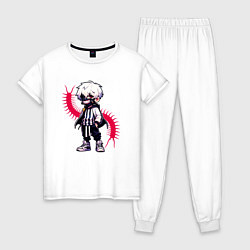 Пижама хлопковая женская Токийский гуль - Кен Канеки, цвет: белый